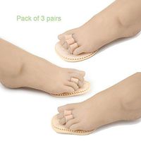 Soft Cushion Toe Straightener-Single Double Triple Toes Pack - 3 Pairs Sizes Fit Most