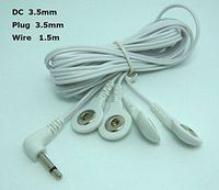 DC 3.5mm Electrotherapy Tens/ems Lead Wires 4 in 1 Electrode Wire/cable Connecting Wire with 3.5 Snap Hole for Tens Ems Machine (100)
