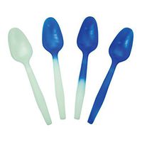 Crazy Color Changing Plastic Spoons - White to Blue When Cold - Colorful & Beautiful Birthday Party Spoons - Frozen Dessert Supplies - Made in USA! 50 Count