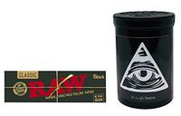 Herb Airtight Container Fresh Kettle with Raw Black Natural Rolling Papers 1 Count DC Crafts Nation- Illuminati