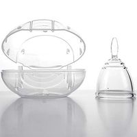 LingStar Portable Female Menstrual Cup Silicone Menstruation Cup Menstrual Period Box Menstrual Tools with Case, FDA Approved