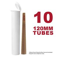 120MM White Doob Tubes | 10 Pack | Waterproof Airtight and Smell Proof Blunt Vial Container | Child Resistant with Squeeze Pop Tops | BPA-Free | Ideal for Storing King Size Pre Rolled Raw Cones