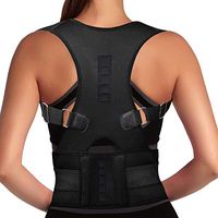 Magnet Back Brace Posture Corrector- Fully Adjustable Support Belt Improves Posture and Provides Lumbar Back Brace, Relieves Pain Upper and Lower Back for Men and Women (Black, Medium)