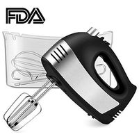 Hand Mixer Electric, Cusinaid 5-Speed Hand Mixer with Turbo Handheld Kitchen Mixer Includes Beaters, Dough Hooks and Storage Case, Black