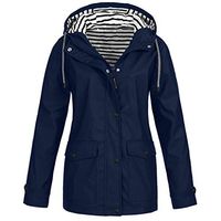 Women's Hooded Jacket,Ladies Casual Pockets Zip Up Button Long Sleeve Solid Plus Size Outdoor Coat