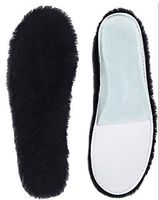 Fityou Women's Genuine Sheepskin Insole Cozy Warm Fluffy Shoe Insoles for Wellies Slippers Boots with Latex Backing 8 B(M) US Black