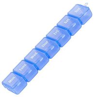 YINGGG Mini Portable Weekly Pill Box 7 Days Detachable Medicine Storage Creative Pill Dispenser Vitamin Compartment (Blue)