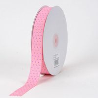 BBCrafts Pink with Lavender Dots Grosgrain Ribbon Swiss Dot 3/8 inch 50 Yards