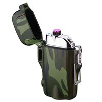 Waterproof Lighter Plasma Arc Lighter Rechargeable USB Lighters Flameless Dual Arc Plasma Lighter with Flashlight for Hiking,Travelling,Camping,Outdoor Survival