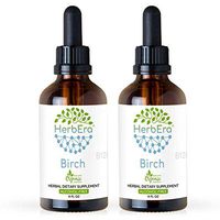 Birch B120 (2pcs) Alcohol-Free Herbal Extract Tincture, Super-Concentrated Organic Birch (Betula Pendula) Dried Leaf (2x4 fl oz)