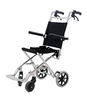 Lightweight Folding Wheelchair, Aluminium Alloy Self Propelled Mobile Aid Portable Transit Travel Chair,Black