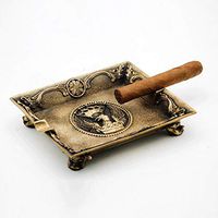 Slivy Vintage Copper Cigar Ashtray Classical Luxury Metal Tabletop Ashtrays Cigar Rest for Indoor, Outdoor, Patio, Home, Office Use, Carved Eagle Cigar Rest Gift for Men Women, 7.63"