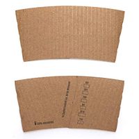 Hot Cup Coffee Sleeves [500 Count] BELLE TERRE - Disposable, Biodegradable, Compostable, Corrugated Kraft Paper Sleeve Java Jackets Bulk, Fits 10oz 12oz 16oz 20oz Cups
