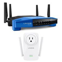 Linksys WRT1900ACS Dual-Band Smart Wi-Fi Gigabit Router & Linksys AC1200 Amplify Dual Band Wi-Fi Range Extender Bundle
