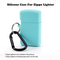 for Slim Zippo Lighter Protective Case, Fironst Silicone Cover Skin Sleeve Holder Pouches Accessories, Convex Engraving is Not Applicable (Ice Sea Blue, Slim)