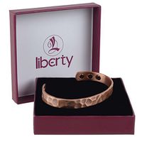 Hammered Effect 6 Magnet Copper Health Bracelet by Liberty