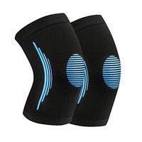 Slendima 1Pc Knee Pad Training Brace Support Guard Football Basketball Elastic Sport Gym Exercise Knee Protector Blue L