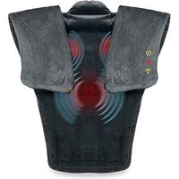 Vibration Massage Wrap with Subtle Heat | Adjustable Intensity, Soft Fabric | Shoulder Massage, Relieves Neck, Upper Back, Shoulder Tension | Gray