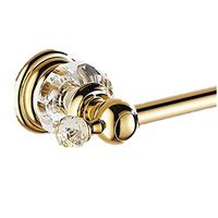 AUSWIND Antique Crystal Gold Towel Rack 23-inch Wall Mounted Single Polished Towel Bar XH