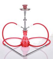 2 hose 21" Walla Red Hookah Shisha Nargila water glass vase pipes smoke sale