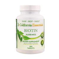 High Potency Biotin 10000mcg Tablets - Daily Healthy Hair Skin and Nails Vitamins; Vegetarian Biotin for Hair Growth – 300 Count (300)