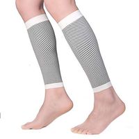Calf Compression Sleeve 20-30mmHg for Men & Women - Best Footless Compression Socks for Shin Splint & Leg Pain Relief, Running, Nurses & Maternity. Improves Circulation and Recovery.(Gray/White-S)
