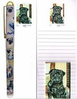Black Pug Stationery Gift Set