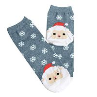 Christmas Women Girl Funny Cute Cartoon Animal Novelty Casual Cotton Novelty Crew Stockings 1Pair Gray
