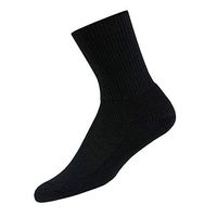Thorlos Women's  HPXW Diabetic Thick Padded Crew Sock, Black, Medium