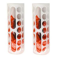 wuchenmin 2 Pack Trash Bag Storage Holder，Reuse Plastic Bag Holder Trash Bag Holder for Store Plastic Shopping Bags and Handy，White