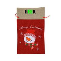 VAbBUQBWUQ Geek Squad Gadgets Geek to Geek It Geek Nerd Fr Santa Clause Drawstring Candy Goody Toy Gift Stocking Bag Holiday Wrapping Party Favors Presents Decorations