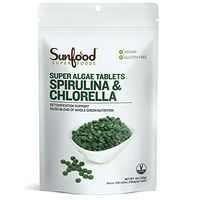 Sunfood Superfoods Spirulina & Chlorella Super Algae Tablets | 50/50 Micro-Nutrient Blend | Cold-Pressed, Highest Quality, Purest Source | Ultra-Clean (No Fillers, Additives, Preservatives) | 4 oz Bag