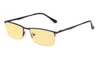 Eyekepper Blue Light Blocking Reading Glasses Half-Rim Computer Readers Eyeglasses-Digital Eyewear-Amber Tinted Lens Reading Glasses (Black, 1.75)