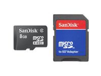 SanDisk microSDHC 8GB Class 2 Card with SD Adapter (SDSDQ-8192)