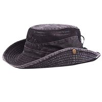 Meidexian888 Windproof Fishing Hats, Summer Nylon Wide Brim Sun Protection Hat Outdoor Mesh Fishing Cap (Black)