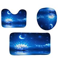 YAYUMI Halloween Festival 3pcs Non-Slip Bath Mat Bathroom U Shaped Non-Slip Shower Kitchen Carpet Doormats Decor