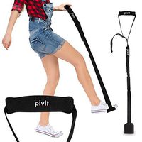 Pivit Deluxe Leg Lifter Strap | Adjustable Length Rigid Foot Loop & Padded Handgrip for Seniors | Disability Thigh Lift Aid for Help Getting Out of Car Bed Couch Wheelchair & Hip Replacement Surgery