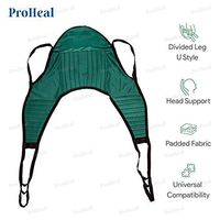 ProHeal Universal Padded Lift U Sling with Head Support, Large, 59"L x 21.5" -Polyester Divided Leg Slings for Patient Lifts -Compatible with Hoyer, Invacare, McKesson, Drive, Lumex, Medline, Joerns