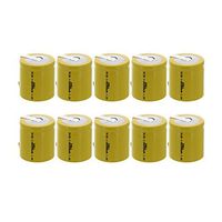 10x Exell 1/2D Size 1.2V 2500mAh NiCD Rechargeable Batteries with Tabs for medical instruments/equipment, electric razors, toothbrushes, radio controlled devices, electric tools
