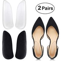 SQHT Medial & Lateral Heel Wedge Gel Shoe Insoles for Foot Alignment, Knock Knee Pain, Osteoarthritis, Bow Legs - Supination & Pronation Corrective Self-Adhesive Shoe Inserts (Transparent+Black)