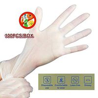 Disposable Nitrile Gloves, 100 of Pack, Powder Free, Latex Free - Examination Gloves, Cleaning Supplies, Kitchen and Food Safe - Ambidextrous Large, White