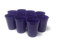 CSBD Stadium 16 oz. Plastic Cups, 10 Pack, Blank Reusable Drink Tumblers for Parties, Events, Marketing, Weddings, DIY Projects or BBQ Picnics, No BPA (Purple)