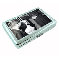 Marilyn Monroe John F. Kennedy Metal Silver Cigarette Case Holder Box D-439