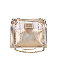 pollyhb Messenger Bag, Women Creative Jelly Transparent Bag Summer Small Square Bag Chain Messenger Bags