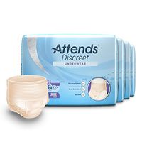 Attends Discreet Incontinence Care Women's Protective Underwear with Dual Leakage Protection, Large, 72 Count