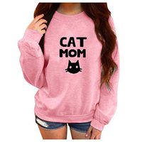 〓FEISI22〓Women's Long Sleeve Loose Printed Tops Sweater Pullover Casual Blouse T-Shirt Warm Sweater Crewneck Sweater