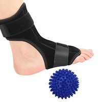 Upgraded Plantar Fasciitis Night Splint-Adjustable Brace Support Night Splints for Right or Left Foot. Support Sleep, Arthritis, Tendonitis, Dorsiflexion, Heel Calf Stretcher and Spiky Massage Ball