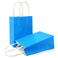 AZOWA Gift Bags Mini Small Kraft Paper Bags with Handles (4 x 2.4 x 6 in, Blue, 12 Pcs)