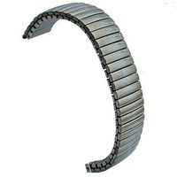 Ontime Atomic Watch Band 19 mm (3/4") x 6" Long Silver Tone Matt Finish Expansion Band