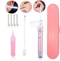 Q-Grip Ear Wax Remove Tool with Light, USB Charging Ear Wax Remover Tool, Earwax Removal Kit Health Care Earwax Cleaning Kit for Kids and Adults, Ear Pick Cleaner with tweezer and Magnifier Set